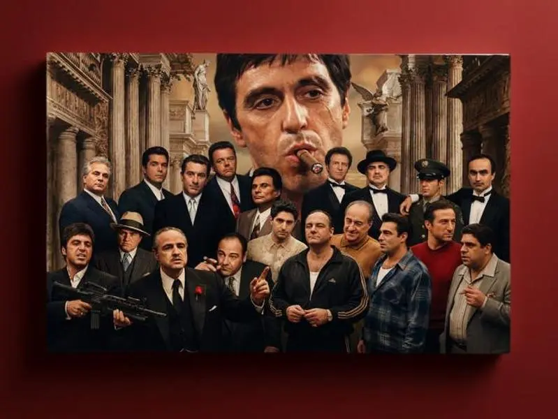 Mafia Portrait Print, Classic Gangster Room Art, Vintage Mob Scene Wall Decor