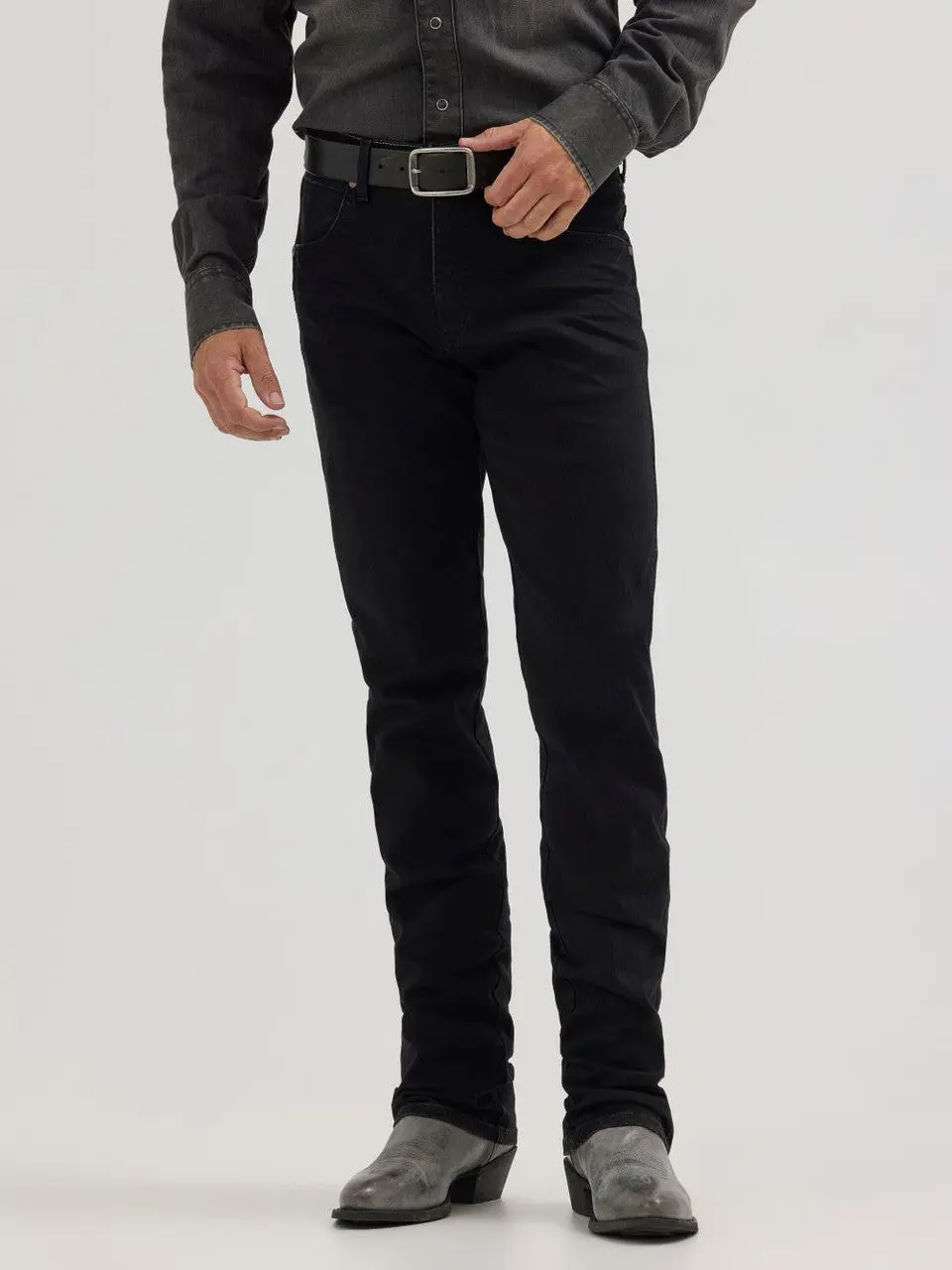 Wrangler Mens Retro Slim Straight Leg Pants -Black