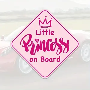 There Is A Little Princess on The Car - There Is A Little Princess Sticker on The Car - There Is A Cute Pink Little Princess Sticker on The Car