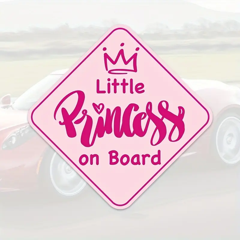 There Is A Little Princess on The Car - There Is A Little Princess Sticker on The Car - There Is A Cute Pink Little Princess Sticker on The Car - Car Decorative Sticker
