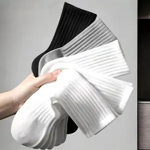 Men's and women's four seasons solid color long medium and short antibacterial breathable sweat-absorbing deodorant non-pilling high elastic sports socks soccer grip