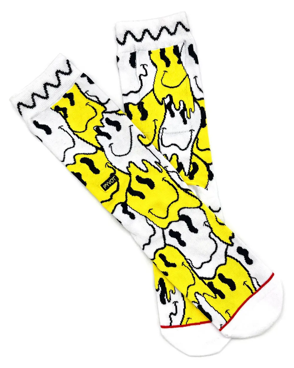 Melted Smiley Face Socks (w/ Hidden Pocket)