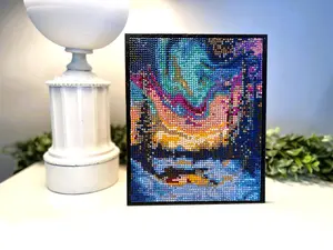 Lake Diamond Painting Kit | 7.5" x 9” Wood Shelf Sitter | Leftover Drill Project