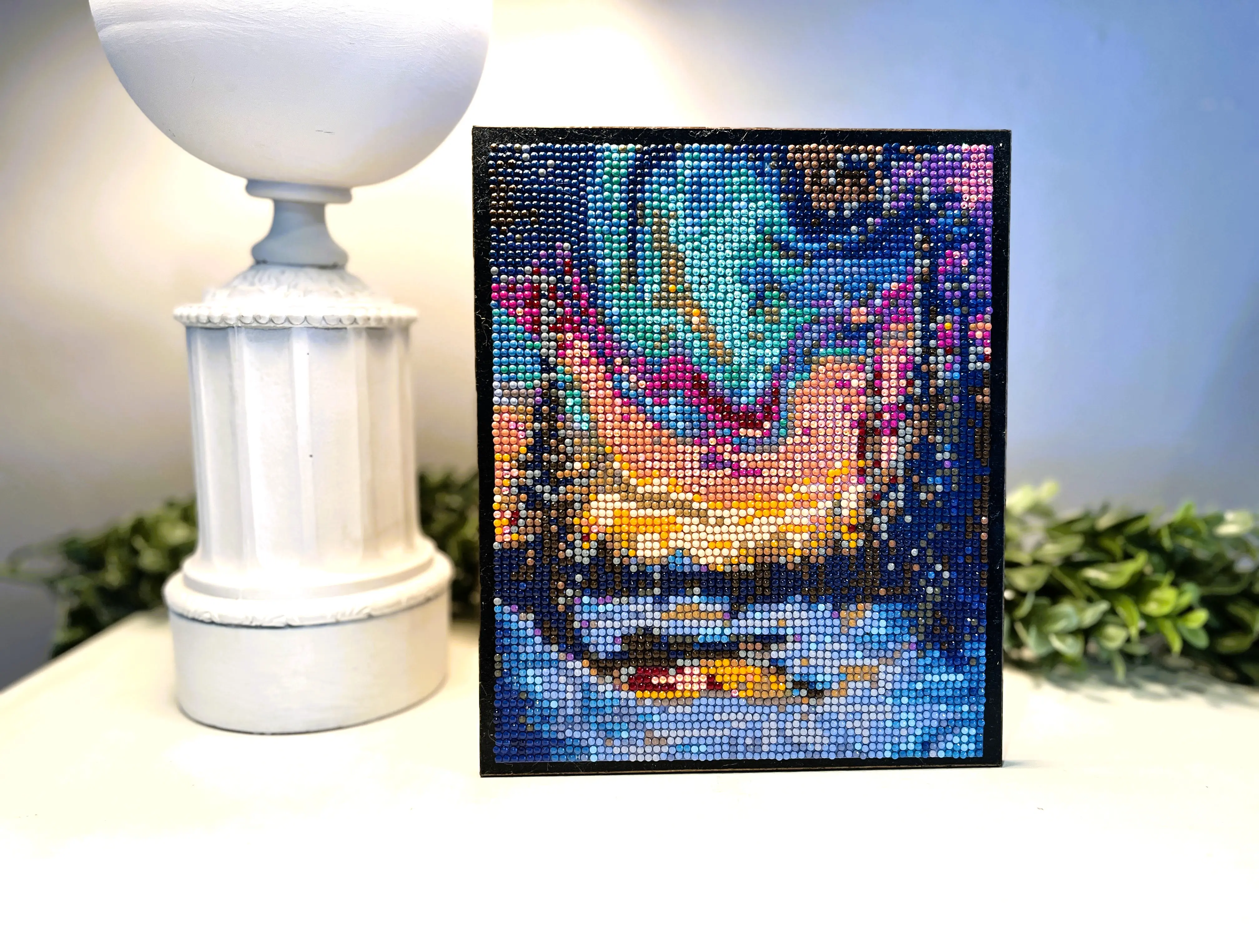 Lake Diamond Painting Kit | 7.5" x 9” Wood Shelf Sitter | Leftover Drill Project