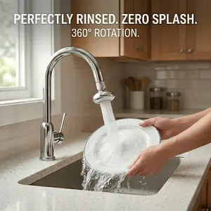 3-Mode Kitchen Faucet Aerator & Anti-Splash Sink Sprayer Attachment, 360° Swivel Faucet Head Replacement Extender, 55/64" Female Thread