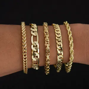 14K Gold-Plated Rope, Figaro, Cuban Concave, Franco, Byzantine Bracelet, Twisted cable bracelet,Elegant jewelry bracelet, 8" Length, 6 mm/8 mm/10 mm Width,Diamond Cut,Father's Day Gift elegant minimalist bangle high quality everyday jewelry adjustment sun