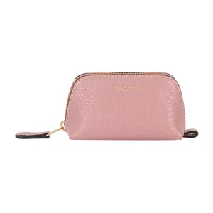 Coach Pebbled Leather Zip Closure Wristlet Clutch in Pink for Women