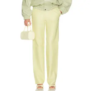 Helsa Soft Lamb Leather Pants in Pale Husk