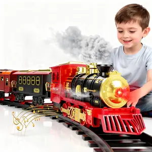 Electric Track Children's Early Education Train Toy Set, with Lights and Music, Assembled Track Train