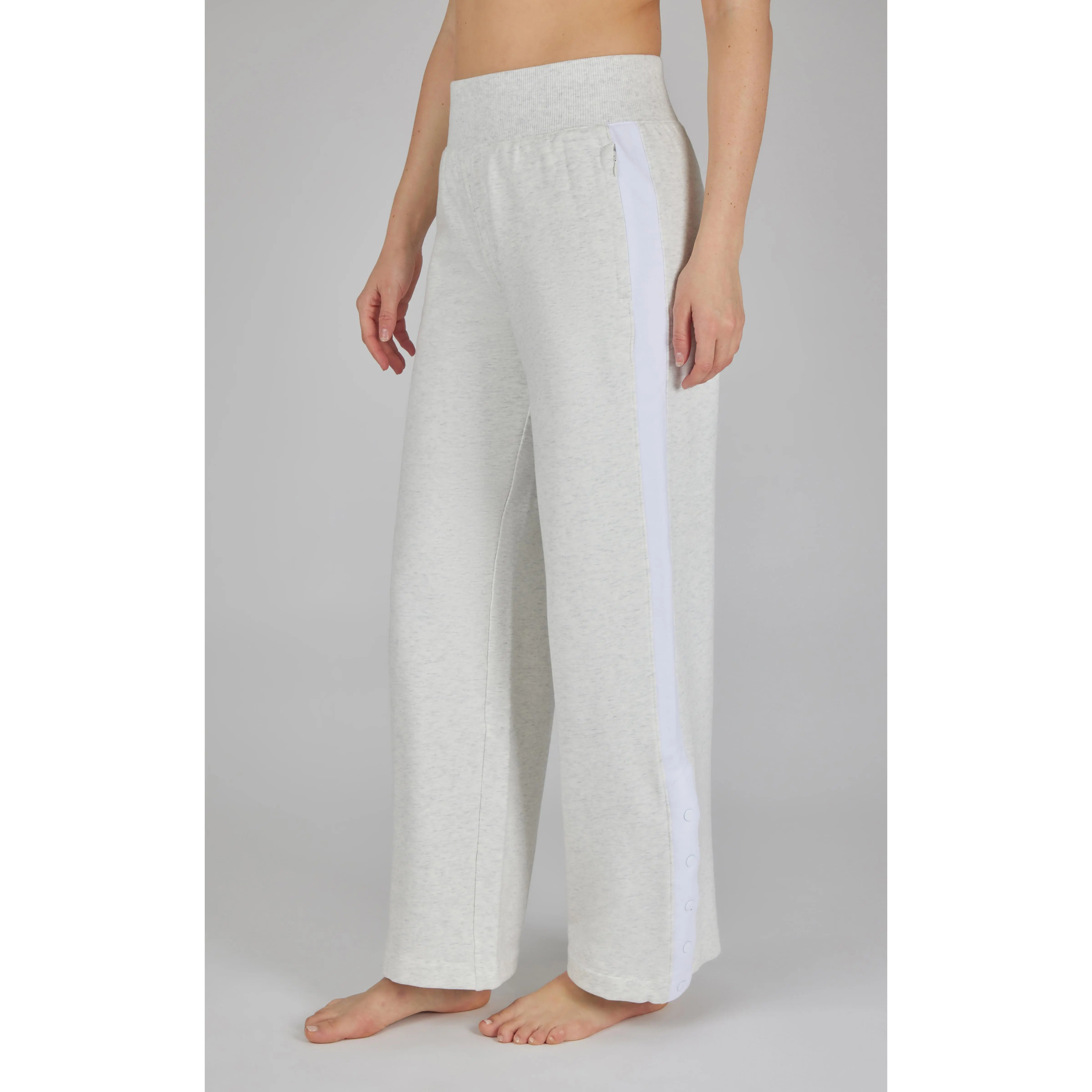 Cloud Plush Wide Leg Pant with Snap Detail