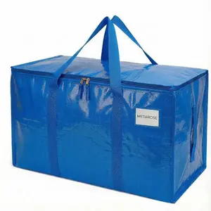 2 heavy-duty foldable storage bags with handles, zippers, and label pockets