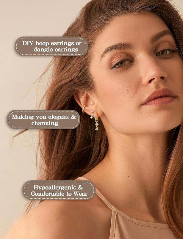 Small  Plated Hoop Earrings for Women with Charm -  Cartilage Earring Sets for Multiple   Ears  Hoops Huggie Stud Earring Stacks Helix Conch