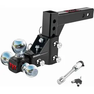 TYT Adjustable Trailer Hitch Ball Mount, Tri-Ball (1-7/8'' X 2'' X 2-5/16''), Fits 2'' Receiver TYT Adjustable Trailer Hitch Ball Mount, Tri-Ball (1-7/8'' X 2'' X 2-5/16''), Fits 2'' Receiver