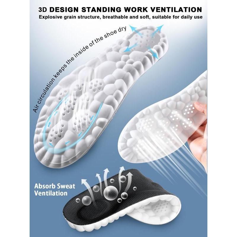 Insoles for Women Man,Cloud insoles for Men Women,4D Cloud Soles for Men Soft Memory Foam Cushioning Insoles - Trim to Fit Steppers Insoles