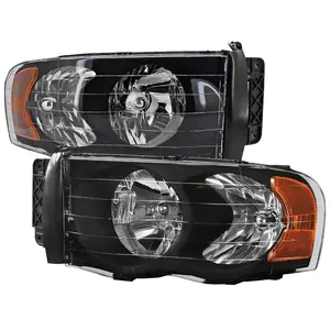 2002-2005 Dodge RAM 1500/ 2003-2005 RAM 2500 3500 Factory Style Headlights (Matte Black Housing/Clear Lens)