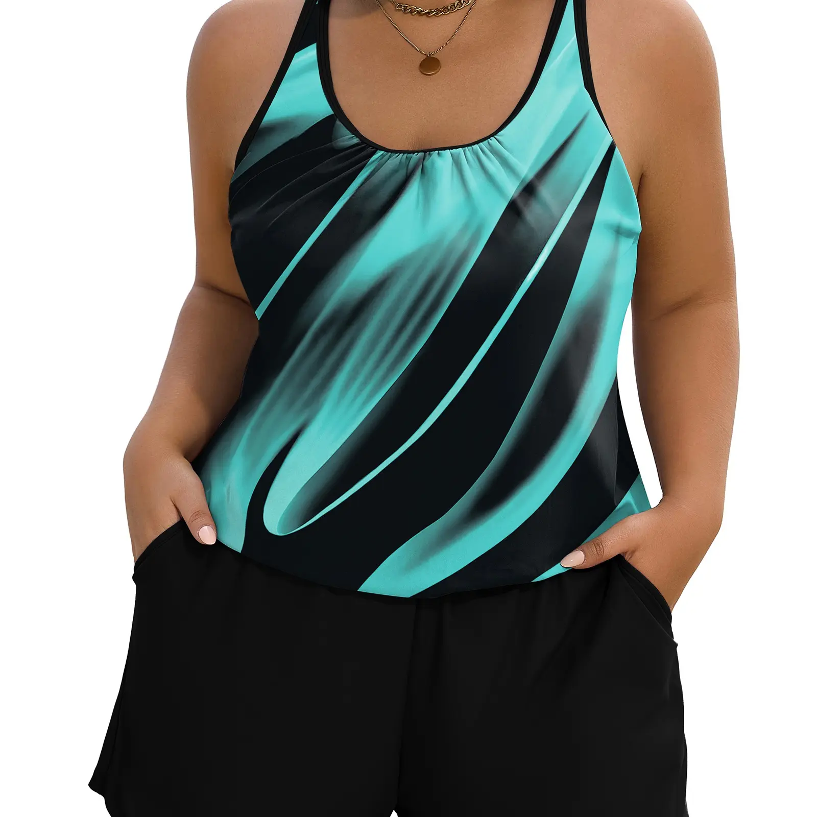 Blue Oblique Stripes