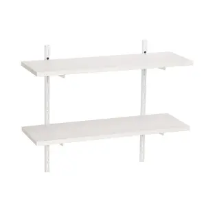 212 MAIN 8x24 in. Wallscapes White 2-Shelf MDF Wall Shelf Unit, Wall Mounted Organizer for Home Decor, Shelves, Kit