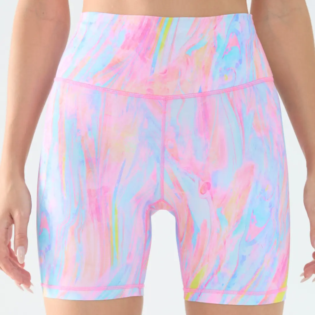 Women's Athletic Rainbow Swirl  Biker Shorts