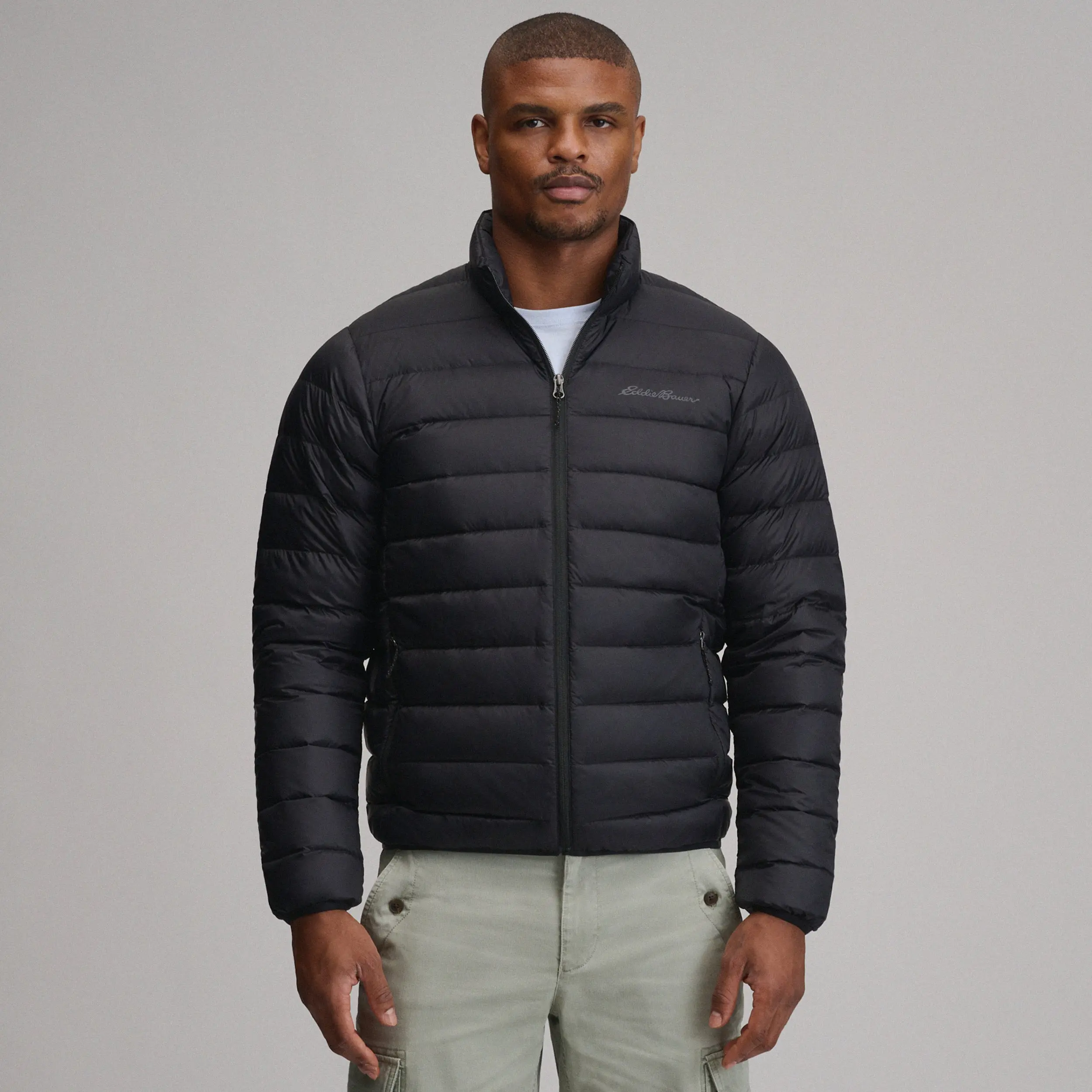 Men's Cirruslite Down Jacket, Menswear Coats, Plain Design, Pocket-Equipped Layer for Cold Weather