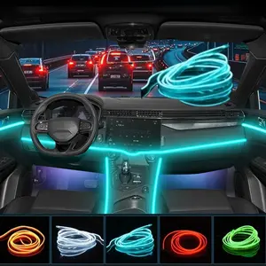 Car Interior Atmosphere Light USB Powered Remote Control Full Color LED Neon Strip, Recessed Lighting Upgrade Your Vehicle Style