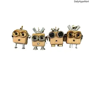2026 Robotic Design Punk Keychain, Handcrafted Wood & Metal Charm, Daily Fashion Accessory