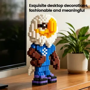 High-Precision Eagle Mascot Model Kit (860pcs)- 7.5" Professional Micro Building Bricks, Advanced 3D Bird Sculpture, Collectible Animal Figurine for Adults & Teens