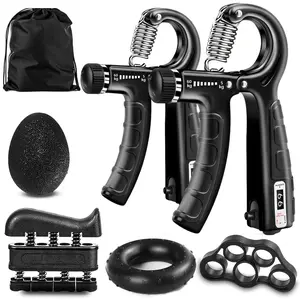5-in-1 Professional Hand Strengthener Kit - Athlete-Grade Adjustable Gripper with Finger Exerciser & Stress Ball for Forearm Training, Gift for Boyfriend
