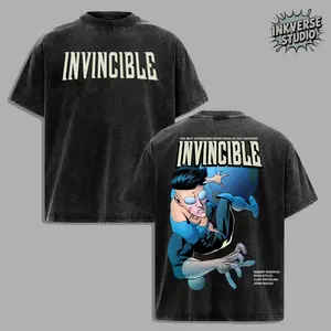 InkVerse Retro Invincible War V1 Mark Grayson Graphic Tee, Invincible MCU Animated Series T Shirt, Superhero Punch Comic Design, Oversized Streetwear Unisex Tee, Vintage Bloody Comic Style, Gift for Invincible Fan, Adult Animation Merch