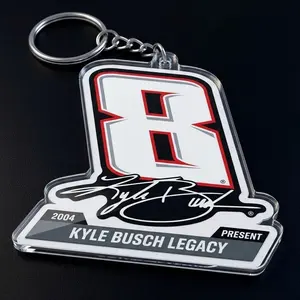 Kyle Busch Memorial Acrylic Keychain, Retro Racing Keychain, Stock Car Motorsport Gift, Race Fan Accessory, Driver Tribute Keychain