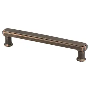 212 MAIN Berenson Harmony Gemstone Shape D-Handle Door Plate, 128 mm CC, Verona Bronze Finish, Zinc Base Door Hardware Accessory, D-Handle Door Plates