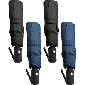 4 Pack Windproof Travel Umbrella Open & Close Folding Umbrellas for Rain Umbrella Set for Men Backpack & Car