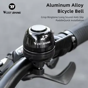WEST BIKING Bicycle Bell. Aluminum Alloy Waterproof Crisp Ringtone Bicycle Bell, Rust Resistant High Decibel Easy to Install Bike Bell