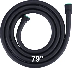 Shower Hose, 79 Inches Extra Long Shower  Hose Extension for Bathing Toilet Cleaning Dogs Bathroom Bathing Matte Black Handheld Shower Hose