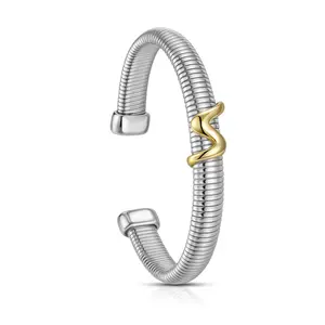 Mytys Adjustable Two Tone Bracelet with Elegant Knot Design Luxury Cuff for Women & Girls, Daily Wear Jewelry Rhodium Plated