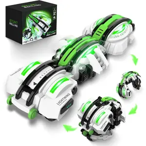 BAZADER RC Cars with LED Lights - Remote Control Car Snake 360° Roll Toys, Birthday for Kids Age 7 8 9 10 11+ Year Old, 2 Batteries 60+min, Indoor/Outdoor Toys for 6-12 yr Teen Boys