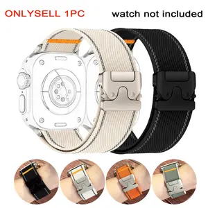 Nylon Strap for Apple Watch Band Ultra 2 49mm 11 10 9 8 46mm 45mm 41mm 44mm 42mm Braided Elastic Bracelet for IWatch Series 6 SE