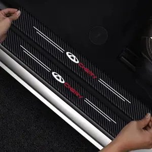 Car Door Sill Carbon Fiber Stickers, Car Accessories, Anti-Scratch & Waterproof Protection, Durable Design for Chery Tiggo Models, Set of 5 Pieces