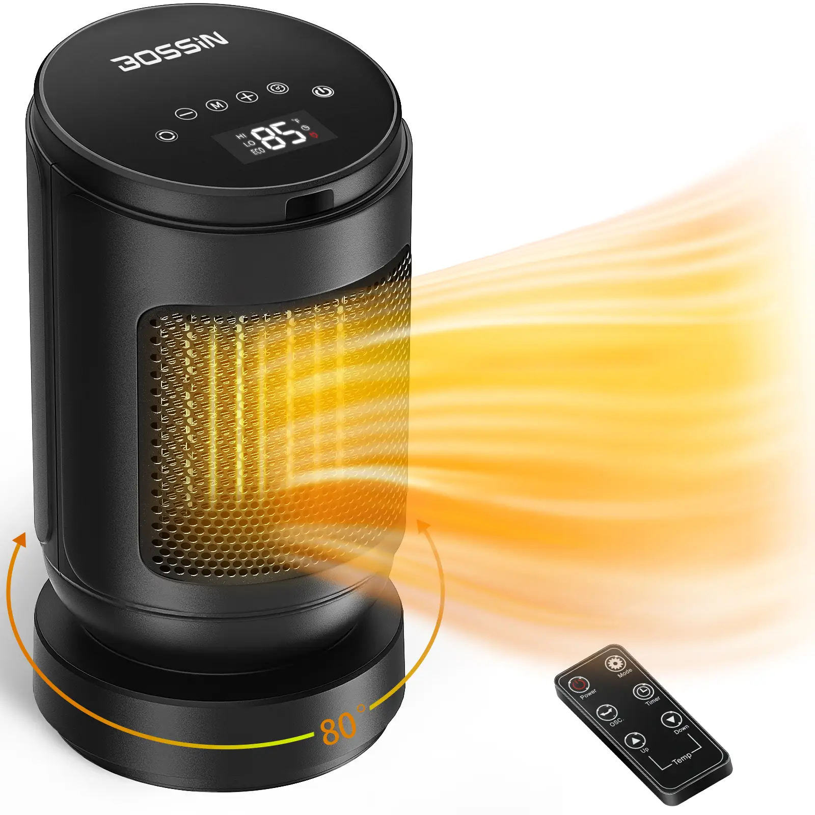 PUKAMI Space Heater for Indoor Use, Electric Ceramic Space Heater, Portable Heaters Fan Adjustable Thermostat ETL Listed,1500W