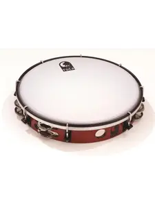 Toca T-T10TR 10 Inches Tunable Tambourine, Versatile Percussion Instrument with 7 Double Row Nickel Plated Jingles, Adaptable for Gigs