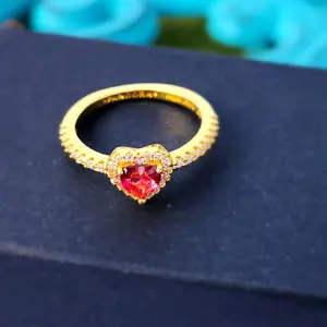 Red heart-shaped Ring 14k-plated Ring