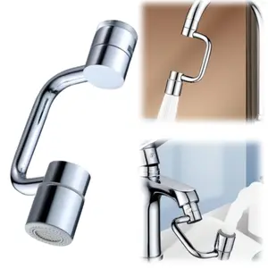 1080° Rotating Faucet Extender Aerator,Solid Brass Universal Splash Filter Faucet,1080 Big Angle Swivel Faucet Aerator Sink Attachment,Dual-Function 2-Flow Sprayer