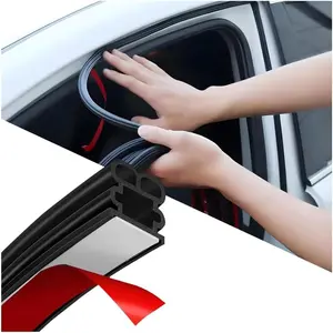 Door Seal Strip, 9.84 FT Rubber Double Layer Self Adhesive Automotive Weather Stripping for Windows Hood Trunk, Soundproofing  Sealing Strip Accessories, Universal Fit