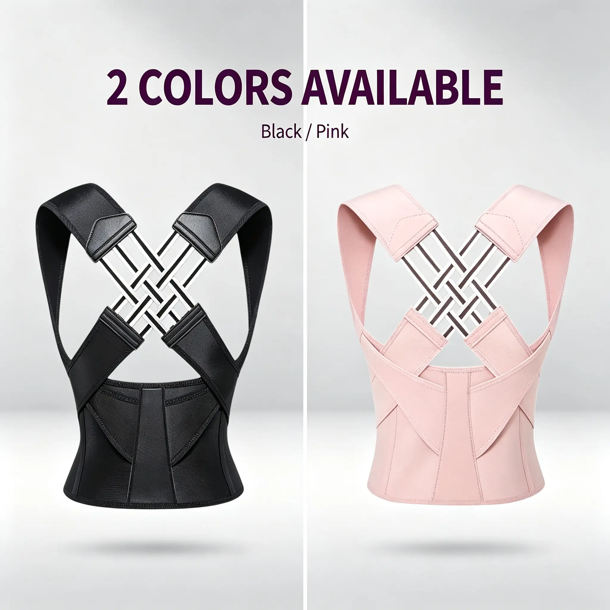 Posture Corrector for Women & Men - Adjustable Back Brace with Dual X-Strap Design, Breathable Shoulder Support for Slouching, Hunchback Correction, Upper Back Support, Invisible Under Clothes