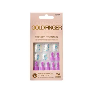 Gold Finger Trendy Toenails - Smile Check