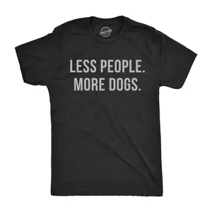 Mens Less People More Dogs T Shirt Funny Pet Puppy Lover Tee for Guys Mens Funny T Shirts Cool Vintage Fashion T-Shirt Gift Classic Menswear Introvert Apparel for Men Funny Dog Short Sleeve Novelty Tees for Black