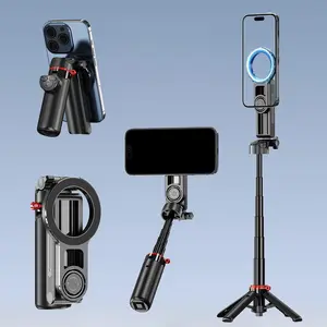 Magnetic Selfie Stick Tripod F08 Bluetooth-compatible Portable Photography Accessory, Anti-Shake Handheld Camera Stand for Smartphones