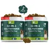 Petrivium 2-Pack Dog & Cat Multivitamin Soft Chews (120 Count) - Glucosamine, MSM, Omegas 3&6, Probiotics, Folic Acid, Zinc, Inulin, Selenium for Hip & Joint Health, Healthy Skin & Coat, Immune Boost