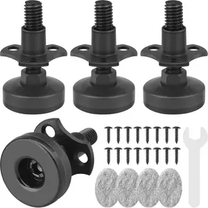 Heavy Duty Furniture Levelers 3/8''-16 Thread w/ T-Nut Kit Furniture Leveling Feet Adjustable Furniture Levelers for Tables,Cabinets,Chairs,Workbench,Sofa and More,Large Base Supports 1320LBs-4 Packs