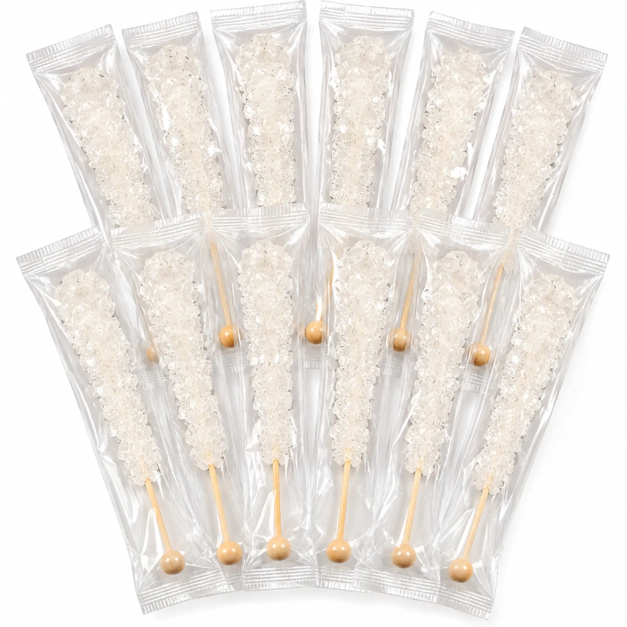 White Rock Candy Swizzle Sticks – Unflavored, 12 Count, Individually Wrapped