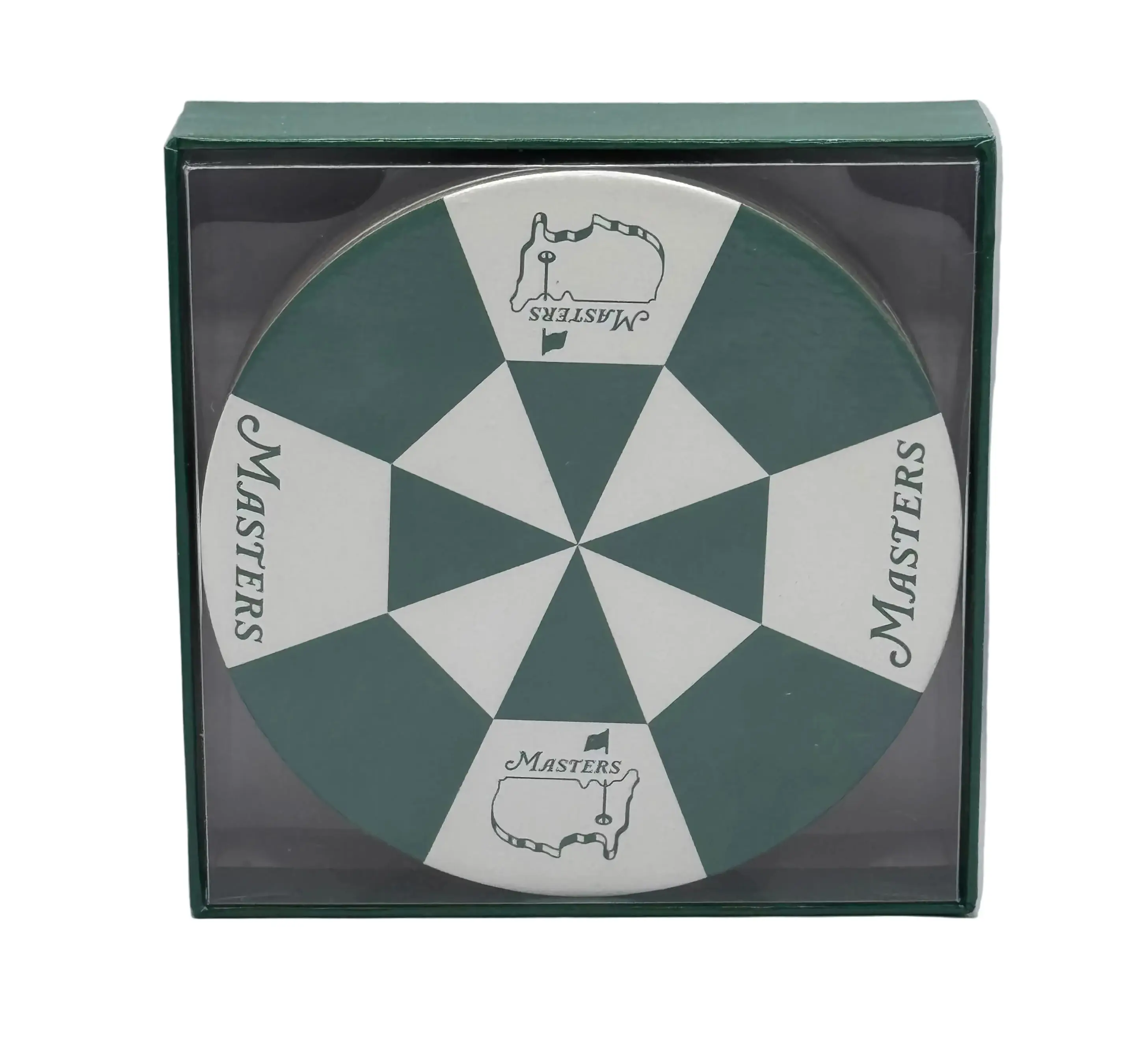 Authentic Masters Tournament Golf Themed 8-Piece Durable Drink Coaster Set - Official Branding Kitchen Tableware for Party, Indoor Game Day Gatherings (Umbrella Print)
